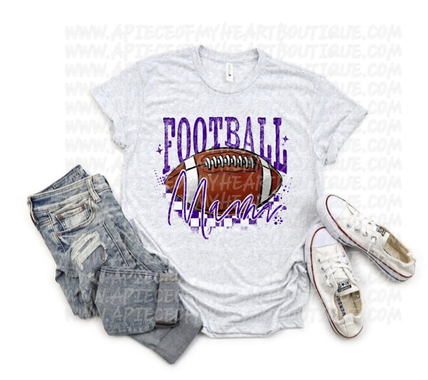 FOOTBALL MAMA WITH YOUR SCHOOL COLORS (PLEASE READ DESCRIPTION)